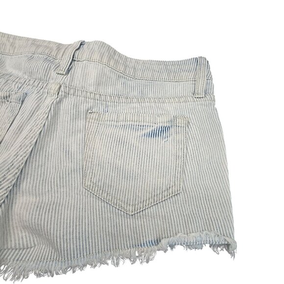 Mossimo Juniors Shorts Blue White Striped Distressed Denim Shorts Size 5 JJ3926 - Picture 4 of 7